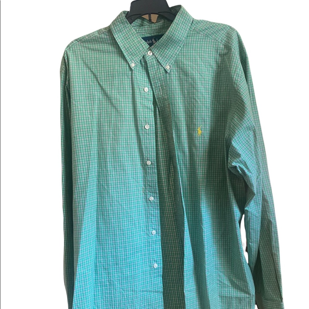 Ralph Lauren dress shirt (green/pink/white) XXL